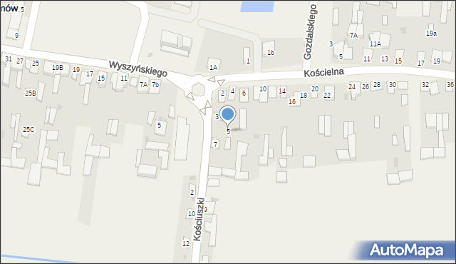 Adamów, Kościuszki Tadeusza, gen., 5, mapa Adamów