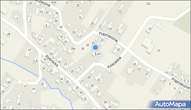 Adamowice, Kościelna, 5, mapa Adamowice