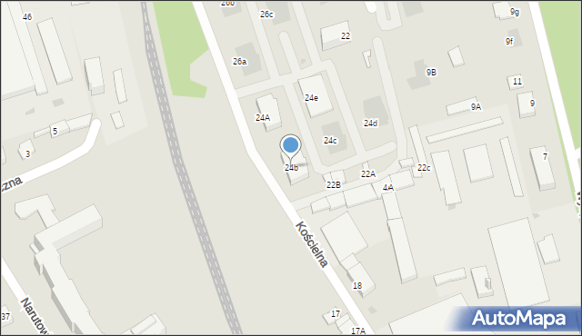 Aleksandrów Kujawski, Kościelna, 24b, mapa Aleksandrów Kujawski