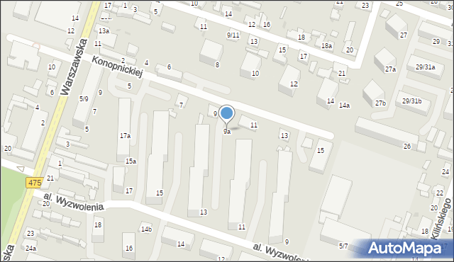 Aleksandrów Łódzki, Konopnickiej Marii, 9a, mapa Aleksandrów Łódzki