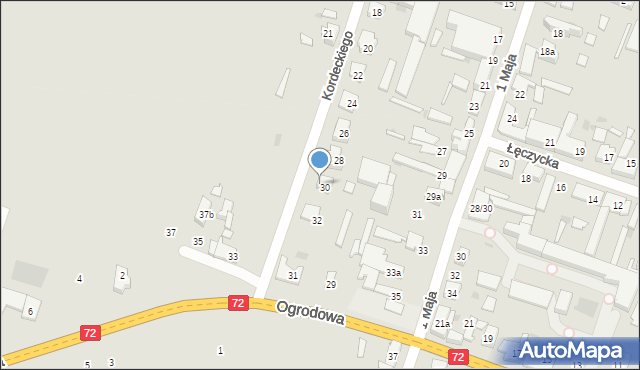 Aleksandrów Łódzki, Kordeckiego Augustyna, ks., 32-30, mapa Aleksandrów Łódzki