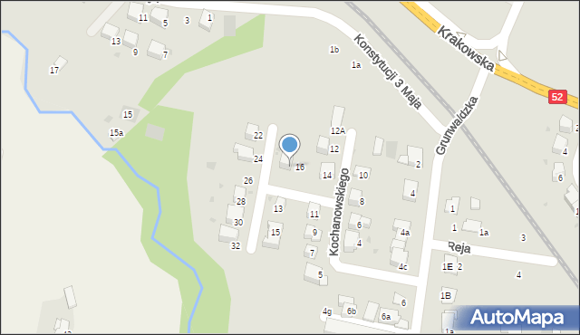 Andrychów, Kochanowskiego Jana, 18, mapa Andrychów