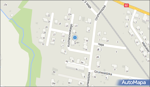 Andrychów, Kochanowskiego Jana, 4, mapa Andrychów