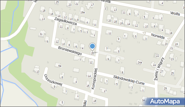 Andrychów, Konopnickiej Marii, 10, mapa Andrychów