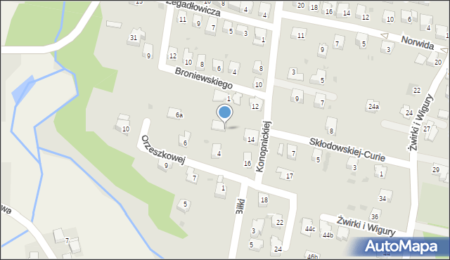 Andrychów, Konopnickiej Marii, 14a, mapa Andrychów