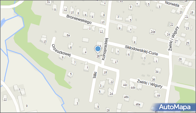 Andrychów, Konopnickiej Marii, 16, mapa Andrychów