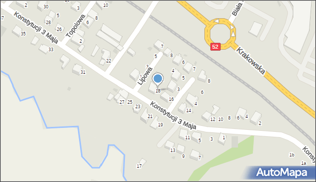 Andrychów, Konstytucji 3 Maja, 18, mapa Andrychów