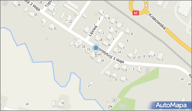 Andrychów, Konstytucji 3 Maja, 21, mapa Andrychów