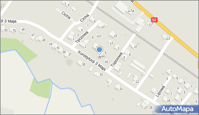 Andrychów, Konstytucji 3 Maja, 28, mapa Andrychów