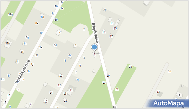 Anielin Swędowski, Koniczynowa, 1, mapa Anielin Swędowski