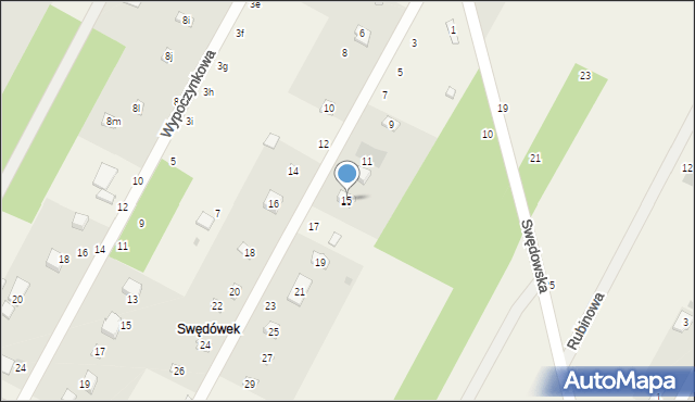 Anielin Swędowski, Koniczynowa, 15, mapa Anielin Swędowski