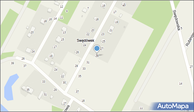 Anielin Swędowski, Koniczynowa, 29, mapa Anielin Swędowski
