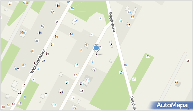 Anielin Swędowski, Koniczynowa, 5, mapa Anielin Swędowski