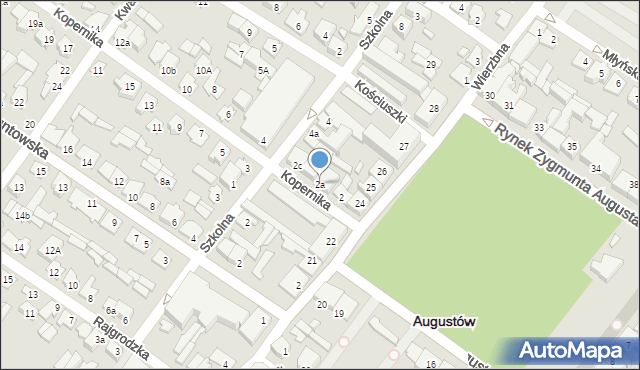 Augustów, Kopernika Mikołaja, 2a, mapa Augustów