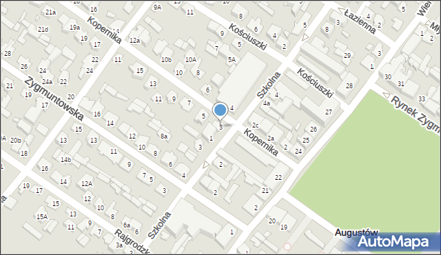 Augustów, Kopernika Mikołaja, 3, mapa Augustów