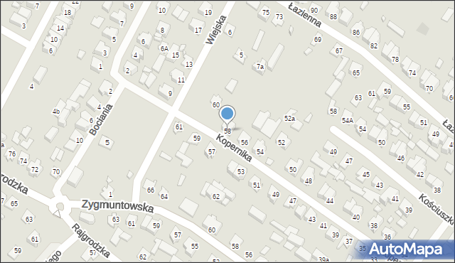Augustów, Kopernika Mikołaja, 58, mapa Augustów