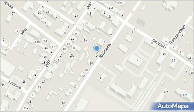 Augustów, Kościelna, 14, mapa Augustów