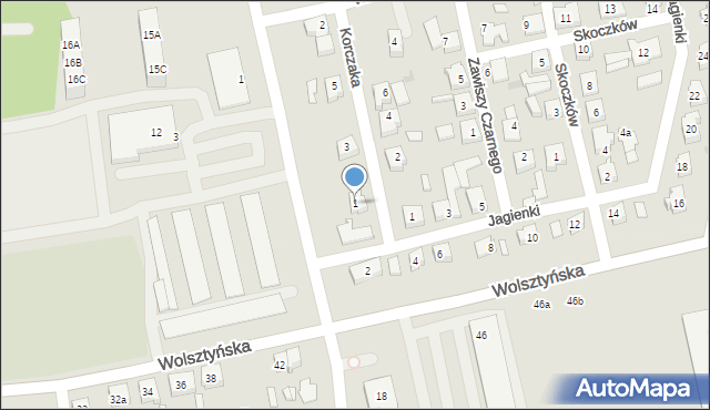 Babimost, Korczaka Janusza, 1, mapa Babimost