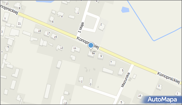 Banie Mazurskie, Konopnickiej Marii, 9b, mapa Banie Mazurskie