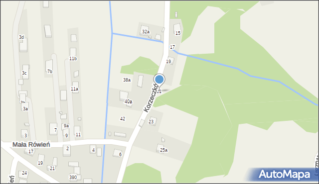 Barcice, Korzeczków, 21, mapa Barcice