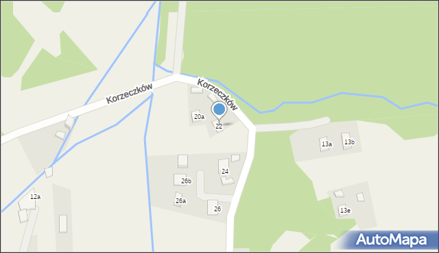 Barcice, Korzeczków, 22, mapa Barcice