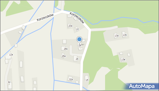 Barcice, Korzeczków, 24, mapa Barcice