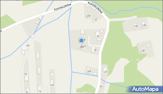 Barcice, Korzeczków, 26a, mapa Barcice