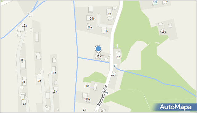 Barcice, Korzeczków, 32a, mapa Barcice