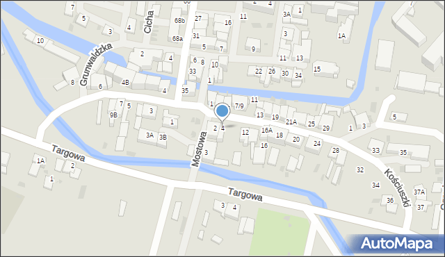 Barczewo, Kościuszki Tadeusza, gen., 4, mapa Barczewo