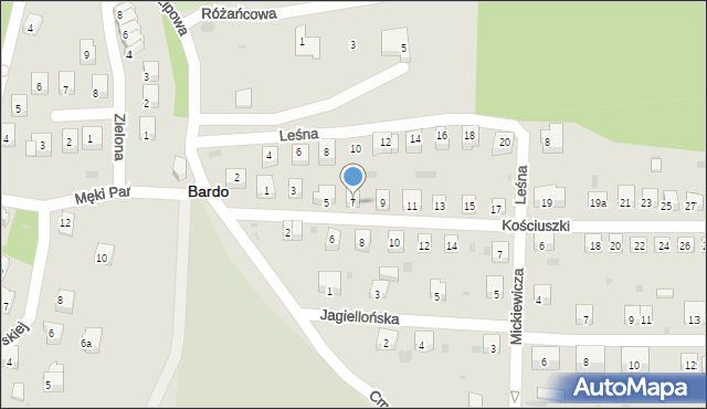 Bardo, Kościuszki Tadeusza, gen., 7, mapa Bardo