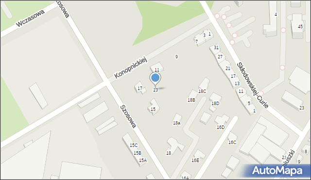 Barlinek, Konopnickiej Marii, 13, mapa Barlinek