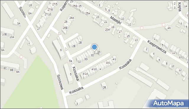 Barlinek, Kossaka Wojciecha, 3C, mapa Barlinek