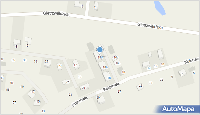 Bartąg, Kolorowa, 18d, mapa Bartąg