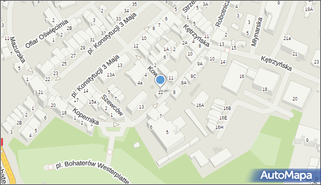 Bartoszyce, Kopernika Mikołaja, 12, mapa Bartoszyce