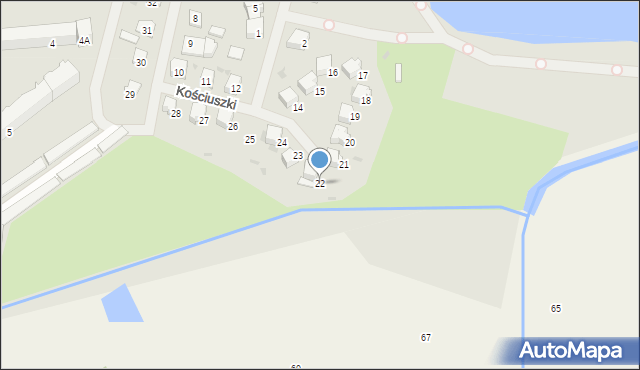 Bartoszyce, Kościuszki Tadeusza, gen., 22, mapa Bartoszyce