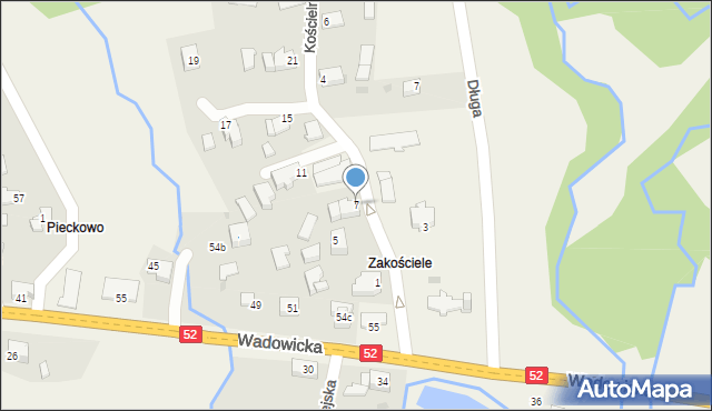 Barwałd Dolny, Kościelna, 7, mapa Barwałd Dolny