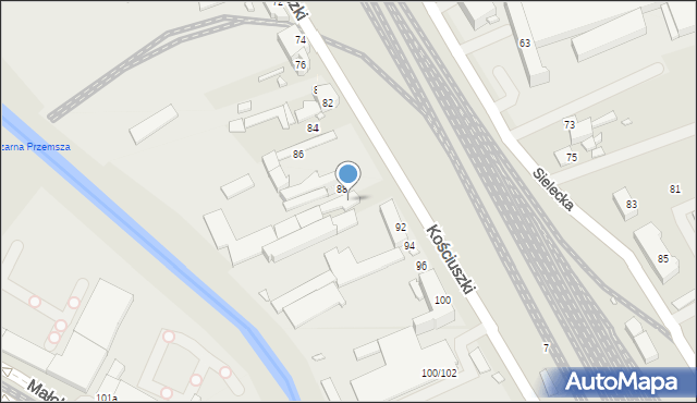 Będzin, Kościuszki Tadeusza, gen., 90, mapa Będzin