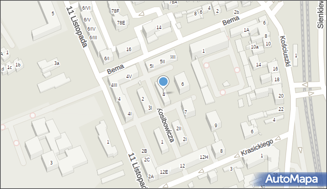 Będzin, Kosibowicza Tadeusza, dr., 4, mapa Będzin