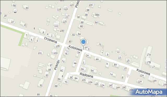 Będzin, Kolorowa, 1, mapa Będzin