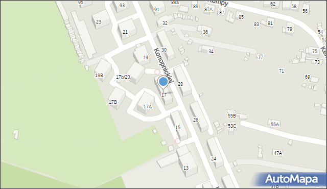 Będzin, Konopnickiej Marii, 17, mapa Będzin