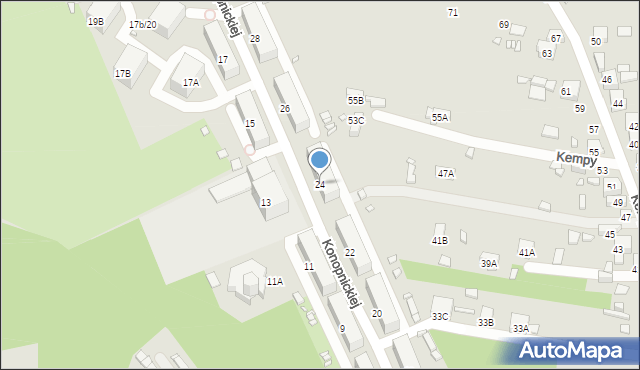 Będzin, Konopnickiej Marii, 24, mapa Będzin