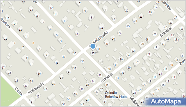 Bełchów, Kościuszki Tadeusza, gen., 35, mapa Bełchów