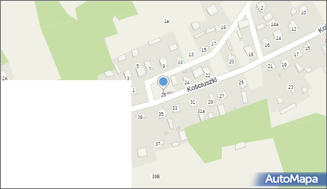 Bełżec, Kościuszki Tadeusza, gen., 26, mapa Bełżec