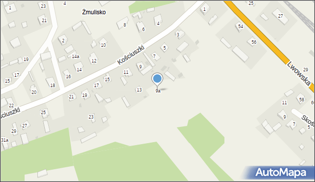 Bełżec, Kościuszki Tadeusza, gen., 9a, mapa Bełżec