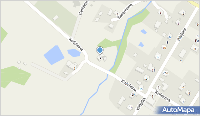 Berezka, Kościelna, 4, mapa Berezka