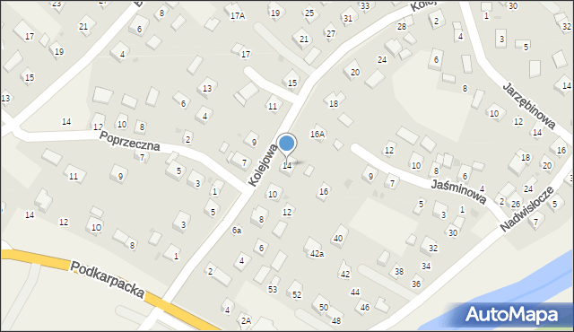 Besko, Kolejowa, 14, mapa Besko