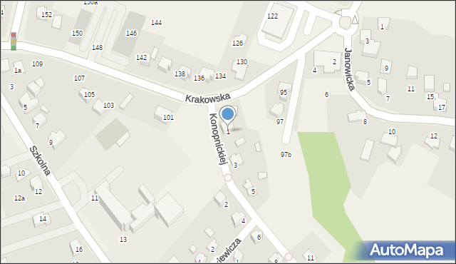 Bestwina, Konopnickiej Marii, 1, mapa Bestwina