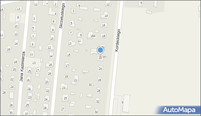 Biała, Kordeckiego Augustyna, ks., 22, mapa Biała