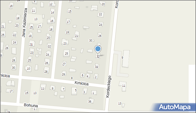 Biała, Kordeckiego Augustyna, ks., 32, mapa Biała