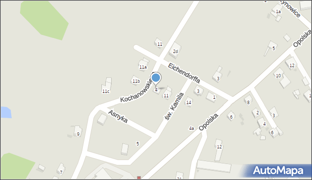 Biała, Kochanowskiego Jana, 4, mapa Biała